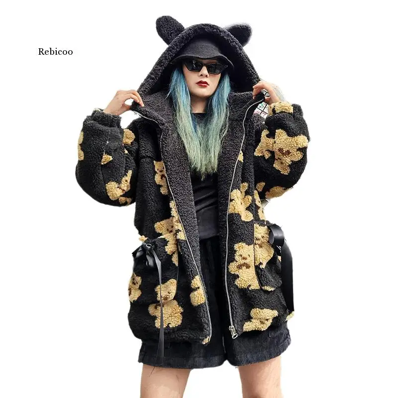 

Зимняя утепленная теплая меховая куртка, пальто, женское повседневное модное пальто из искусственного меха ягненка, уютная Свободная Женская верхняя одежда