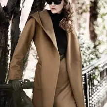 Женская зимняя Водолазка с длинным рукавом, Длинная накидка в английском стиле, винтажное шерстяное пальто, свободная Высокая уличная Роскошная зимняя накидка