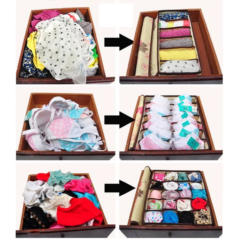 

HIFUAR Multi-size Underwear Bras box Organizer Storage Boxes Scarfs Sock Divider Closet Boxes Accessories Lidded Wholesale