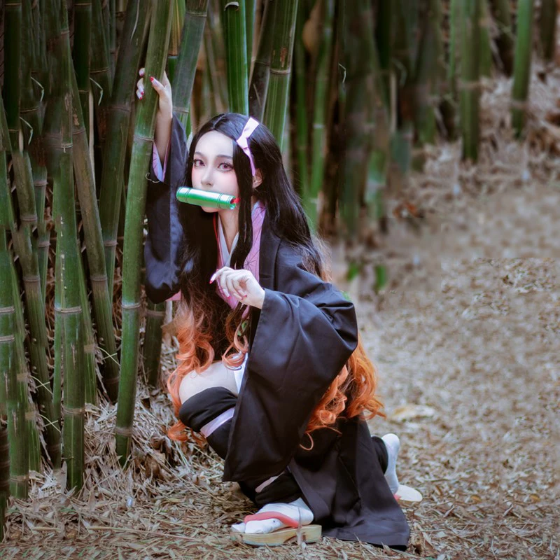 Kamado Nezuko косплей костюм в японском стиле аниме Kimetsu no Yaiba маскарадный костюм для хелоуина костюмы Spot supply полный комплект