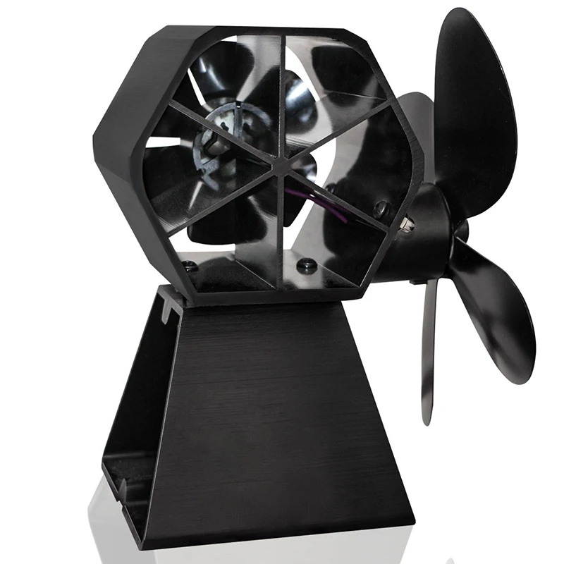 

2 In 1 Heat Powered Stove Fan Energy-saving 4 Leaves For Wood Burner Fireplace