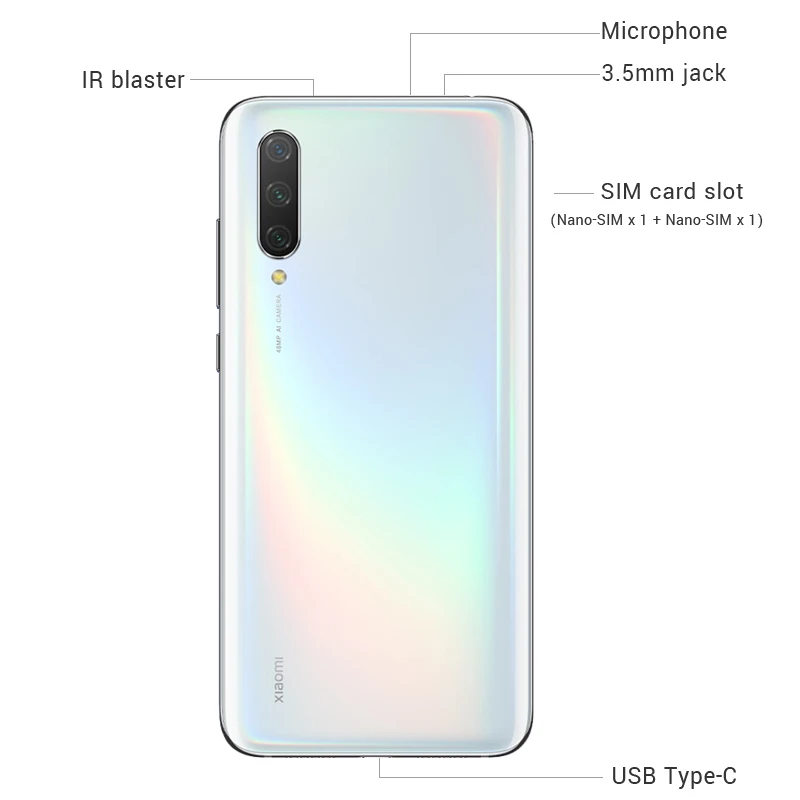 Глобальная версия Xiaomi Mi A3 4 Гб ОЗУ 128 Гб ПЗУ Snapdagon 665 Octa 6,08" 4030 мАч AMOLED дисплей 48MP Al Тройная камера