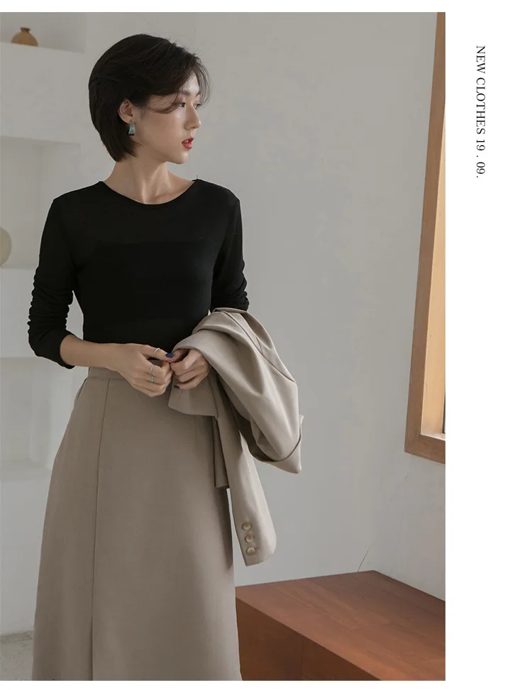 TVVOVVIN Autumn Concise Hong Kong Flavor Solid Color Both Row Buckle Long Sleeve Short Fund Small Suit Woman ZX188