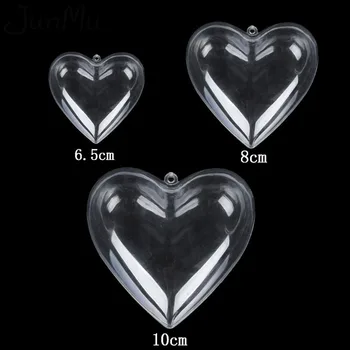

10Pcs/Lot Clear Candy Ball Box Plastic Heart Ornament Gift for Christmas Wedding Party Decor 3 Size choose