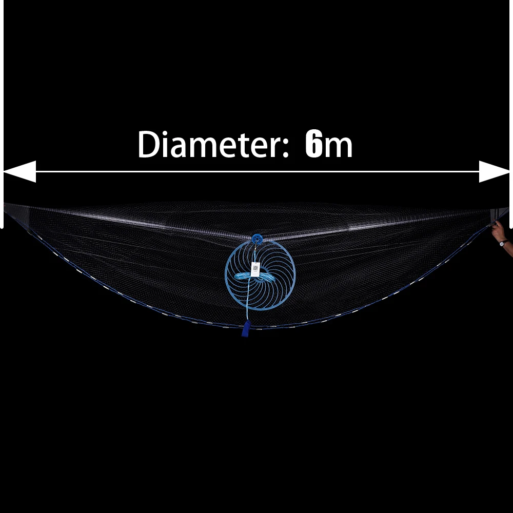 Lawaia Американский литая сеть с дисковым высокая прочность Fly рыболовные сети 240/300/360/420/480/540/600/720 см ручной бросок литья сеть - Цвет: Diameter 6M