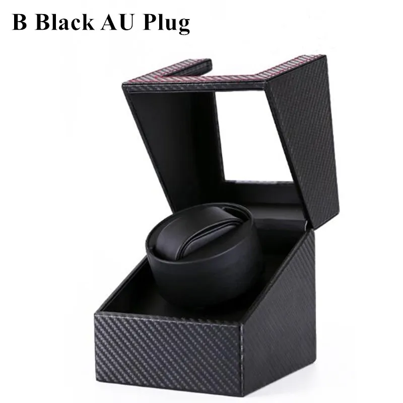 B Black AU Plug Автоматическая Механическая коробка для наручных часов PU мотор шейкер часы Winder держатель дисплей ювелирные изделия хранения Органайзер с EU/US/AU/UK Разъем - Цвет: B Black AU Plug