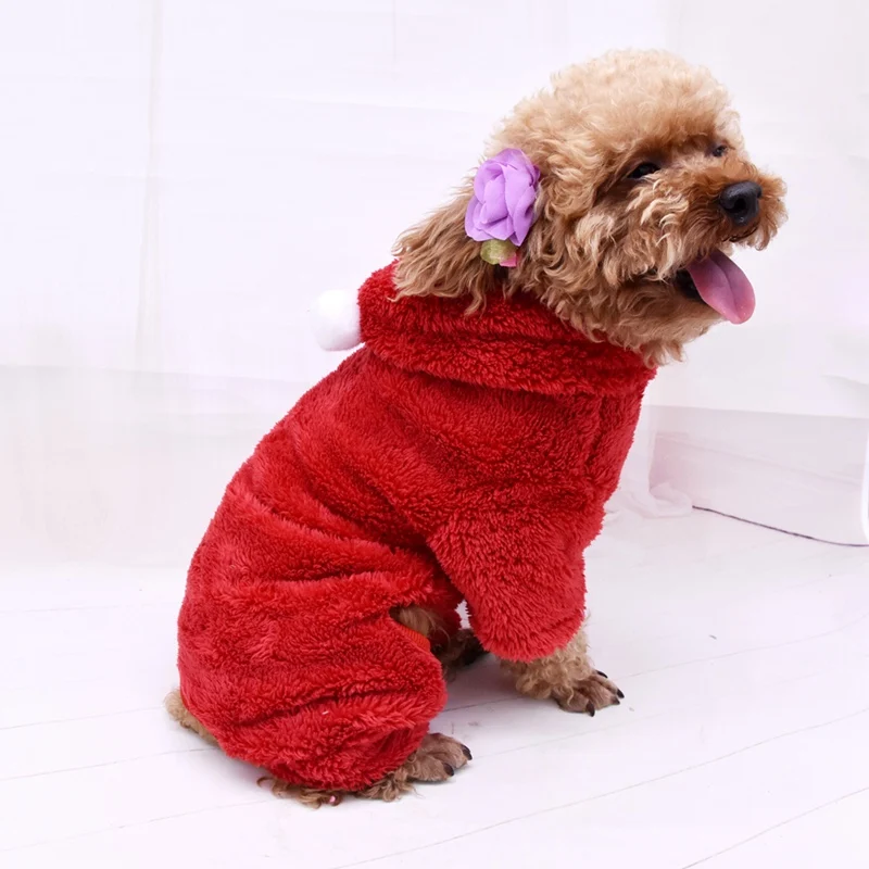 Флисовая зимняя одежда для собак Забавный костюм для домашних животных теплое пальто для Собаки Одежда для маленьких собак Кофты для щенков комбинезон Чихуахуа Одежда