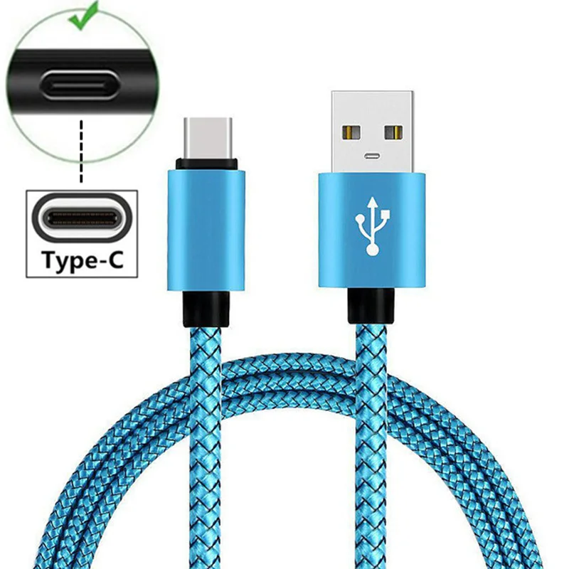 1/2/3 метра Тип C USB кабель для зарядного устройства 25 см короткий нейлон длинный Xiaomi
