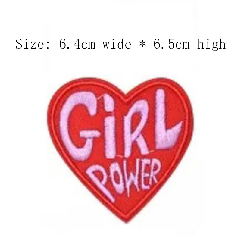 Красный розовый GIRL POWER и заплата вышивки 6 4 см в ширину Бесплатная доставка Утюг