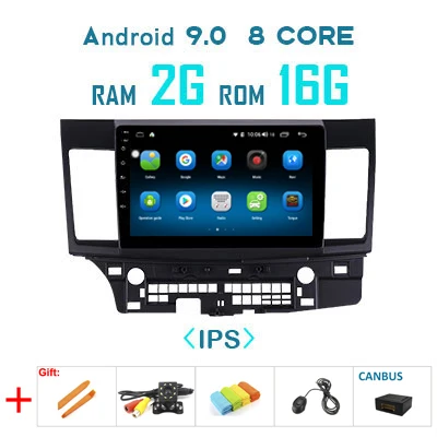 2G 16G canbus Android 9,0 1280*720P Carplay 4G 64G радио для Mitsubishi Lancer 10 CY 2007-2012 gps навигация ips экран без DVD стерео ПК - Цвет: 2G 16G canbus