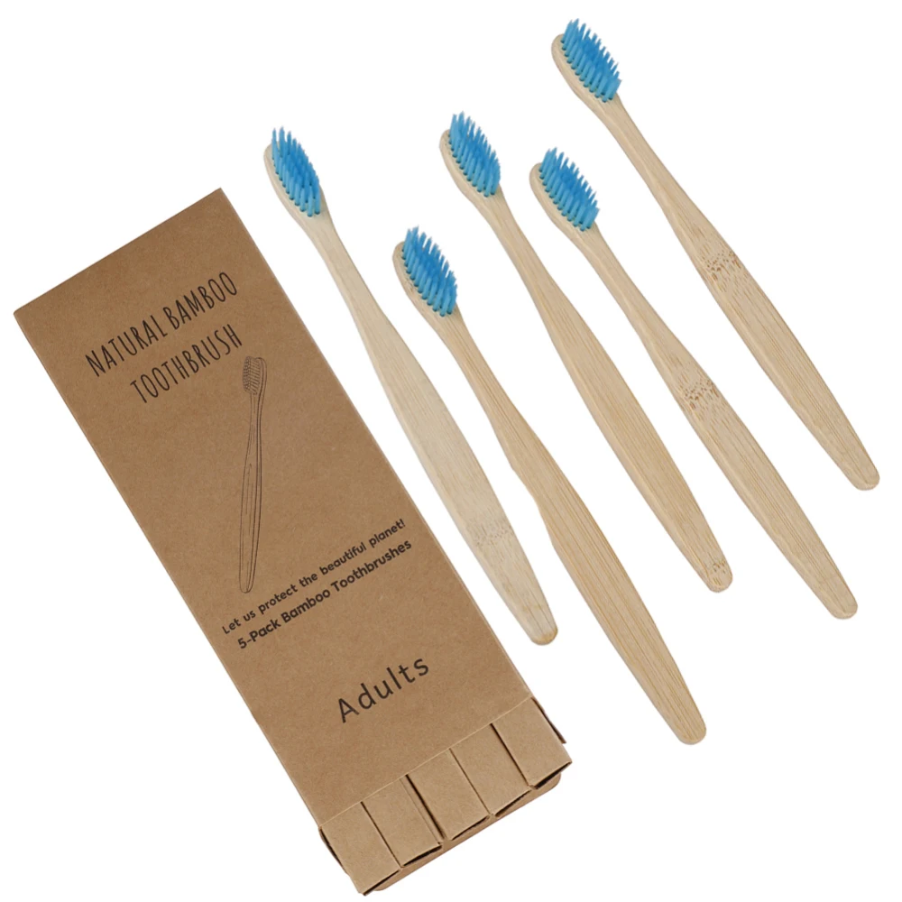 5 шт. бамбуковые зубные щетки с мягкой щетиной, Экологически чистая зубная щетка для путешествий