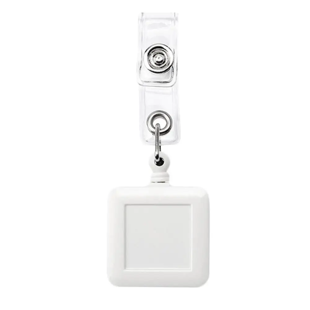 Square White Выдвижной держатель для бэйджа Бейдж катушки ID держатель с зажимом для ID карты ключ карты имя карты рабочий значок - Цвет: Square White