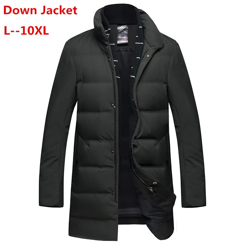 Плюс 10XL 8XL 6XL 5X90% белый утиный пух толстый пуховик Мужское пальто зимние парки