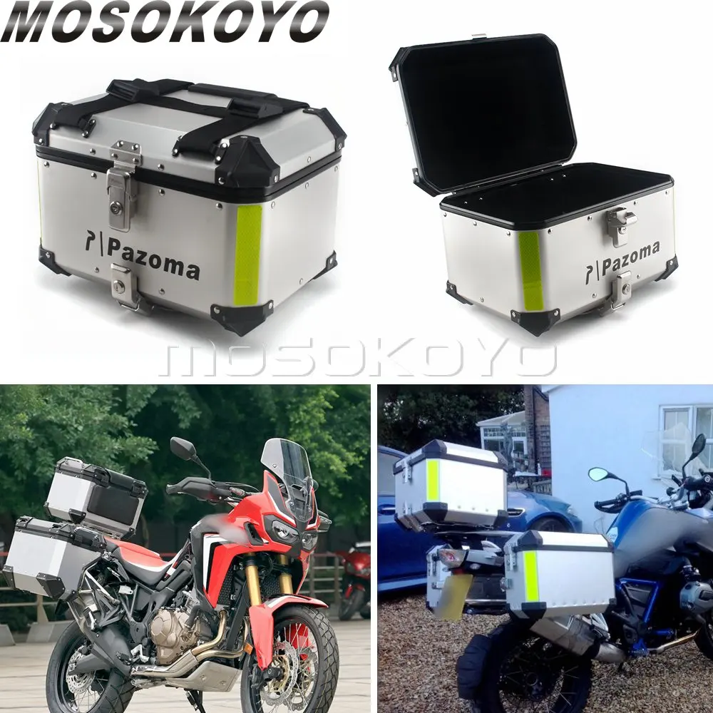 

Задняя багажная коробка серебристого цвета, 42 л, алюминиевая, 46X32X29 см, Верхняя багажная коробка для BMW R1200GS F800 F650 Adv