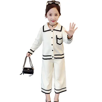 

Children Clothes 2020 Autumn Girl Clothes Knitted Outerwear + Pants Outfit For Girls Teenage Children's Clothes Set 6 8 10 12 14