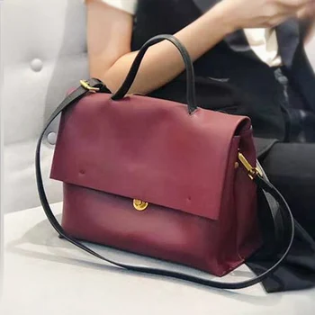 

Ellacey Retro Luxury Handbags Brand Large Capacity Flap Bag Soft Genuine Leather Shoulder Bag Vintage Crossbody Bags For Women