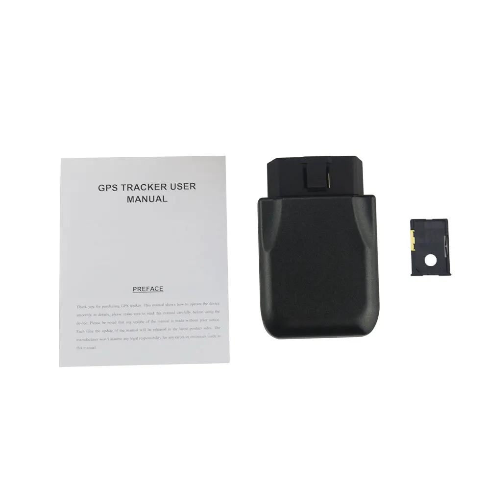 TK206 OBD2 gps GPRS в режиме реального времени трекер автомобильная система слежения с геофенсом защита вибрации сотовый телефон SMS сигнал тревоги - Цвет: black No Box