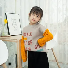 

2021 New Loose Knitting Winter Warm Clothes Boys Girl Letter Sweater Kids Toddler Teens Tops Long Sleeve Children Cute Christmas