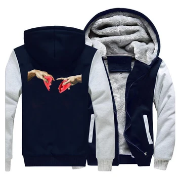 

Creative Printing MICHELANGELO Mens Jacket Winter New Arrival Heart Break Pattern Zip Coat Men Streetwear Hip Hop Tracksuit Top