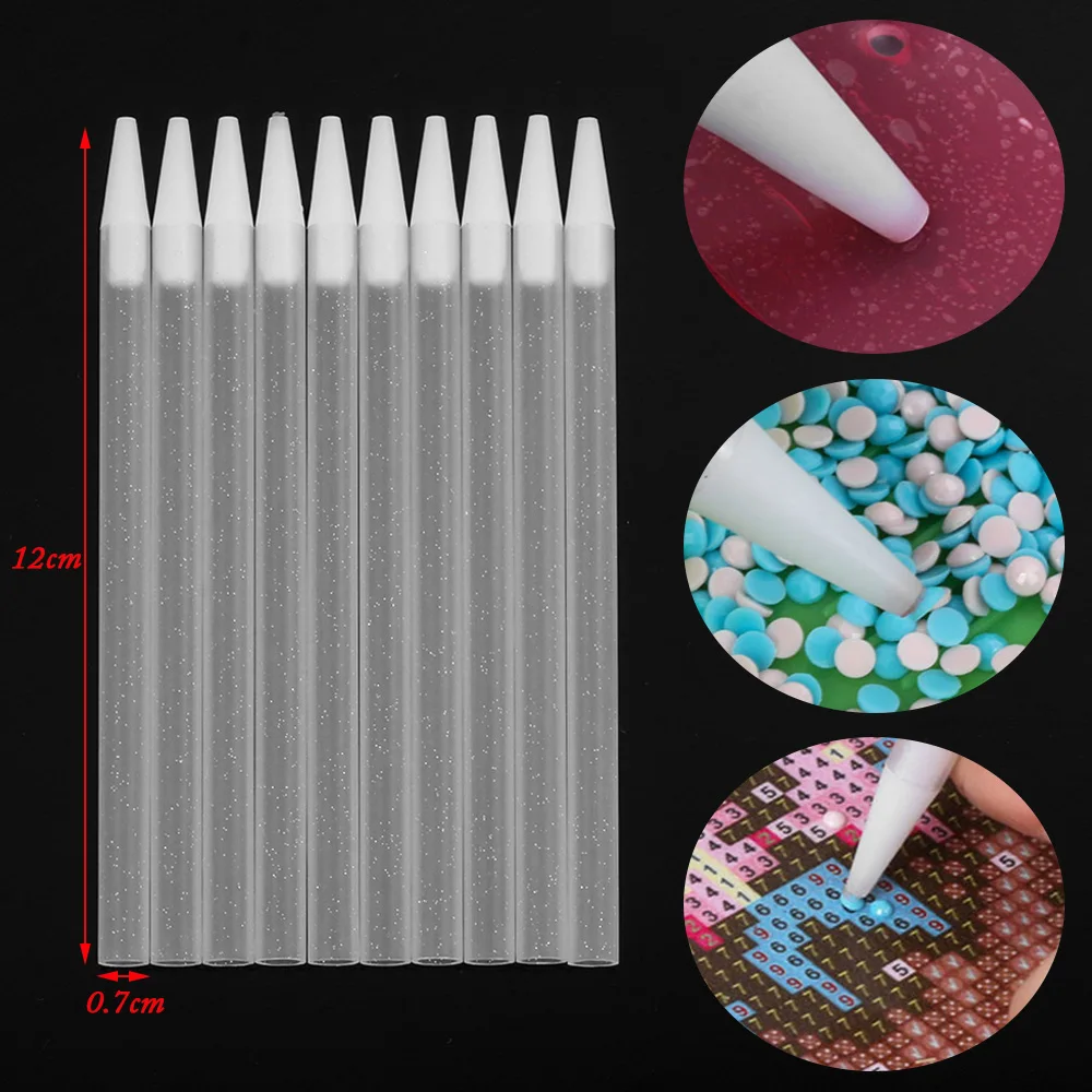 

10PCS Plastic Professional Pen for Diamond Painting Tools Embroidery Cross Stitch Accessories Point Drill Rhinestones Pen Tool