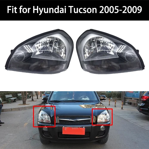 DWCX 1 пара фар автомобиля в сборе подходит для hyundai Tucson 2005 2006 2007 2008 2009