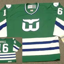 Hartford Whalers BOBBY HULL#16 ретро-Хоккейная Футболка с вышивкой, сшитая по индивидуальному заказу под любым номером и именем