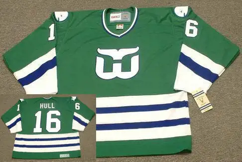 

Hartford Whalers BOBBY HULL #16 Retro throwback Hockey Jersey Embroidery Stitched Customize any number and name