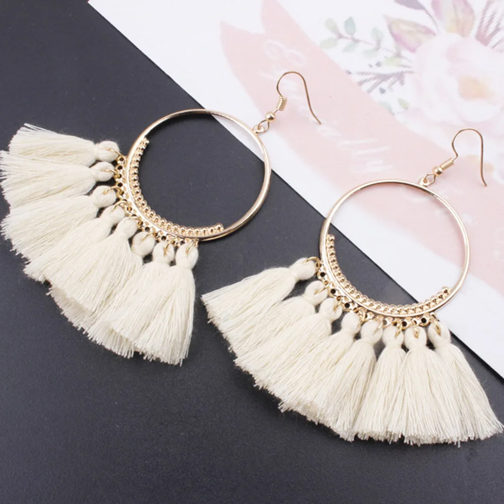 Hc8f0902f8f8d42a6878689496cc90ed9b - Fashion Bohemian Big Tassel Dangle Drop Earrings for Women Statement Wedding Red Fringe Female Earrings Za 2020 Jewelry