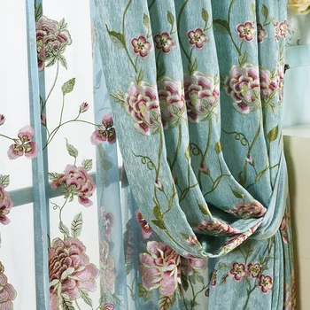 

Modern Simple American Schneier Embroidery and Shading Curtains for Living Dining Room Bedroom.