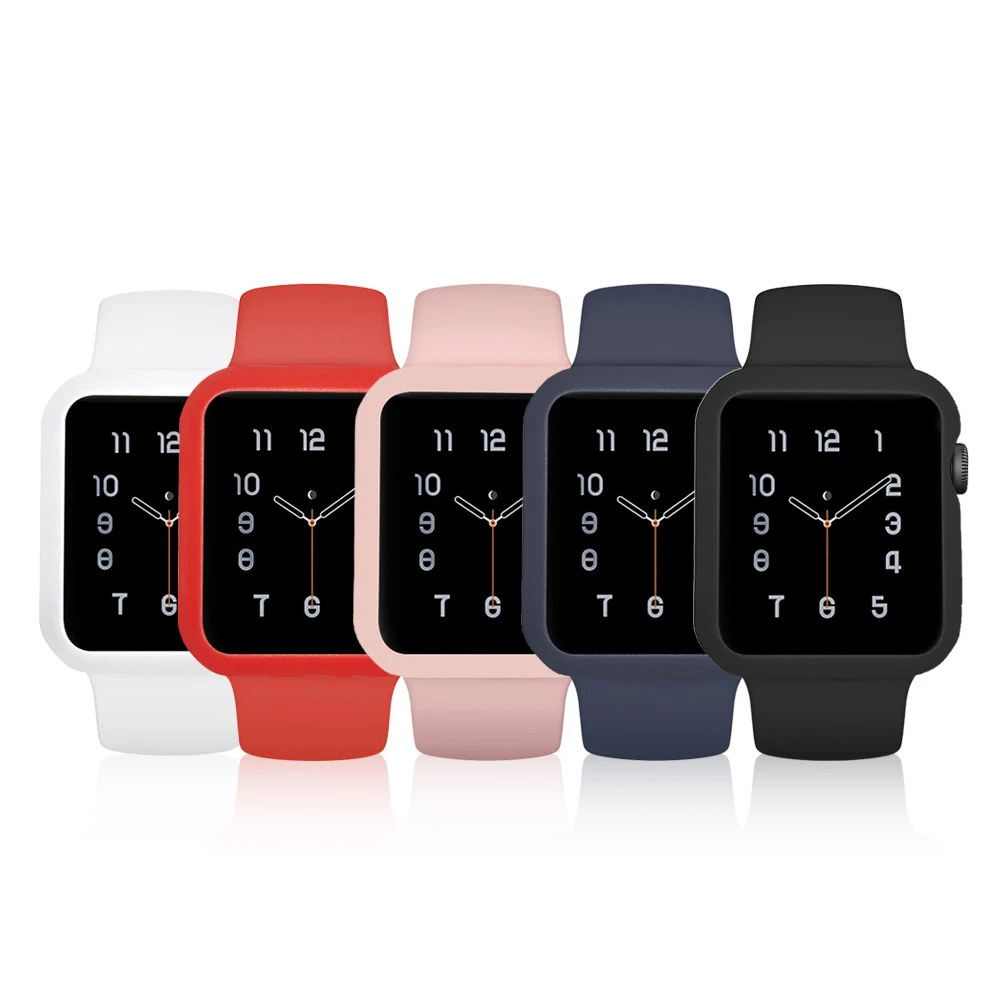 Мягкий силиконовый спортивный ремешок для Apple Watch 5, 4, 3, 2, 1, 38 мм, 42 мм, резинки+ чехол, ремешок для часов Iwatch series 5, 4, 40 мм, 44 мм