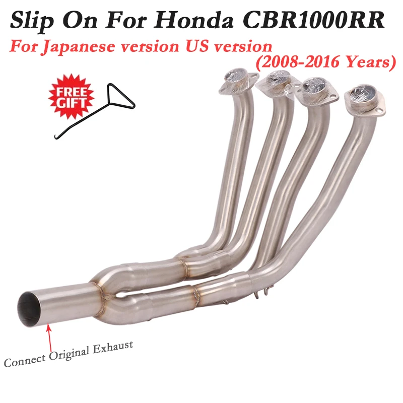 Slip On Motorcycle Exhaust Escape Modify Front Link Pipe For Honda CBR1000RR US version 2008 - 2016 Connection Original Muffler