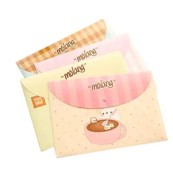 

1pc Cute Cartoon File Bag Durable Folder Floral File Bag Bag 33.6*23.2cm Office Folder Bag Supplies Buckle Information S9S8
