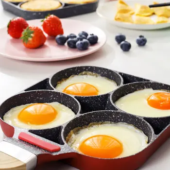 

1pc Fried Egg Pan 4 Holes Frying Pan Non-stick Egg Cooking Pan for Kitchen Resturant Shop