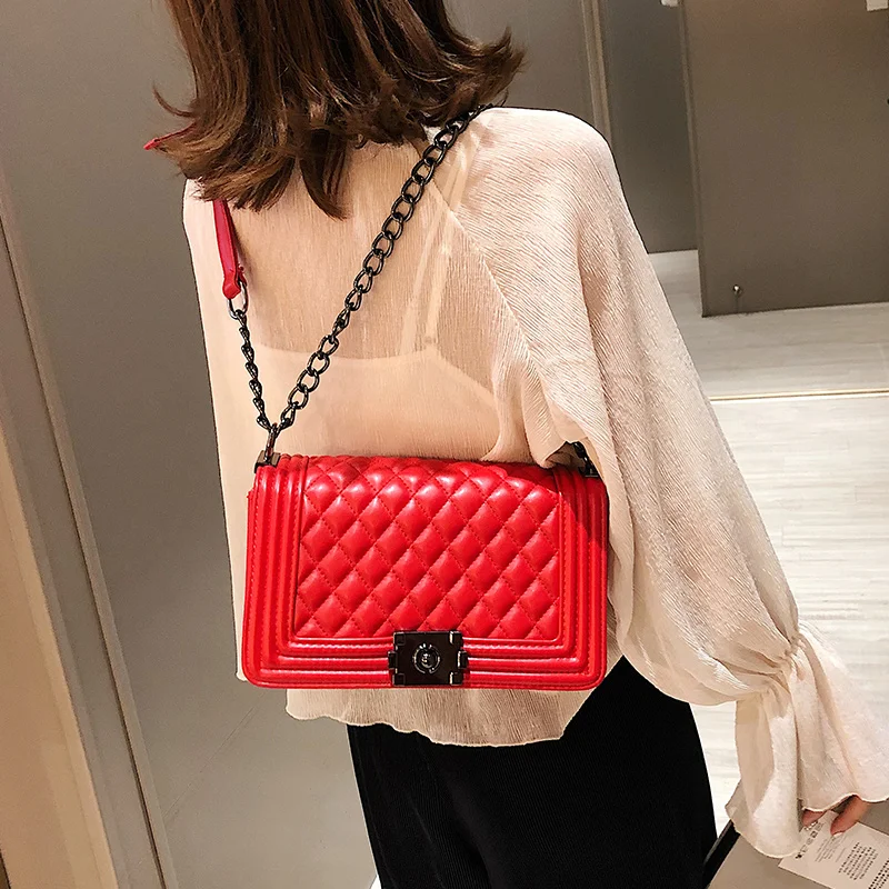 Crossbody Bags For Women Leather Handbags Luxury Handbags Women Bags Designer Famous Brands Ladies Shoulder Bag Sac A Main - Цвет: Красный