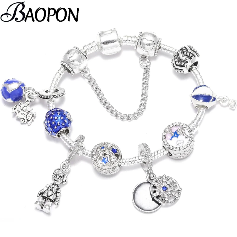 BAOPON горячий воздушный шар хрустальные бусины очаровательные браслеты женские подходят DIY ручной работы тонкий браслет для женщин ювелирный подарок