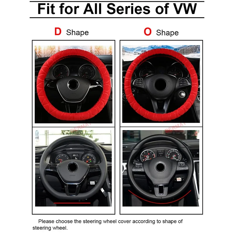 Зимняя плюшевая крышка рулевого колеса для Polo sedan Golf 3 4 5 6 7 Jetta Passat Touran Touareg Phaeton Scirocco автомобильные аксессуары