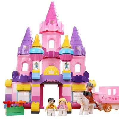 mengsel Eindeloos Kruipen Big size blokken voor baby roze kasteel bricks Compatibel duplo Figuren  prinses droom kasteel Bouwstenen duplo bricks voor kid|Blokken Stapelen| -  AliExpress
