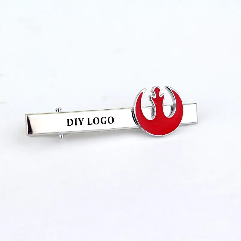 Personalized Customized DIY Logo Engrave Name Texts Signature Deadpool Star Wars Black Warrior Rebel Alliance Tie Pin Mens Gift |