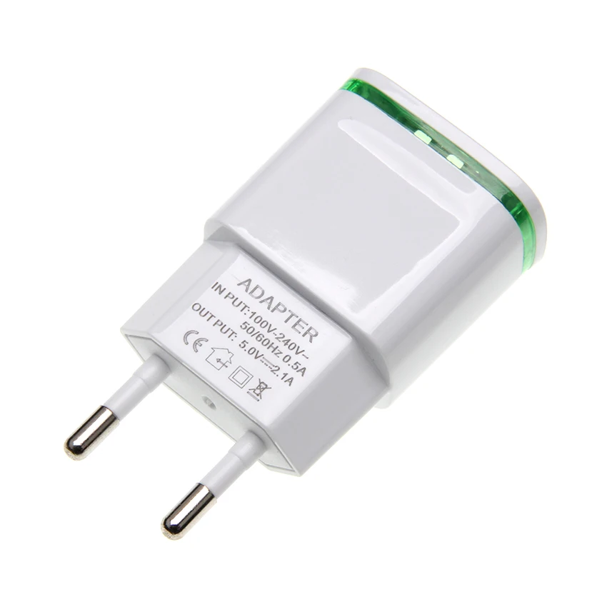 Высокое качество 2 порта USB зарядное устройство с кабелем 2A настенный адаптер для