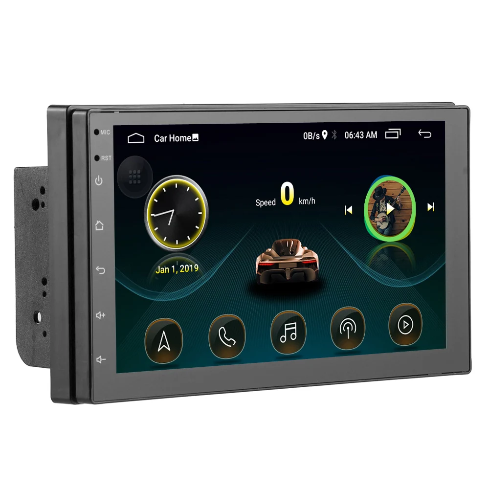 2 DIN 7 дюймов четырехъядерный Android 8,1 HD емкостный сенсорный экран Bluetooth Стерео FM радио MP5 gps Navi плеер Mirrorlink