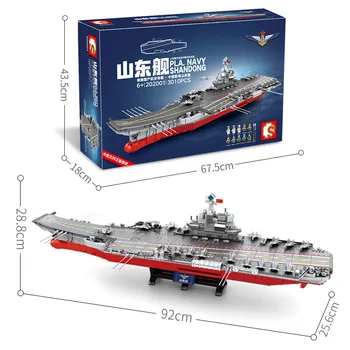 

2020 New Military series Shandong Aircraft navy carrier model aircraft cruiser Model Building Kits Blocks Bricks Kids Toys Gift