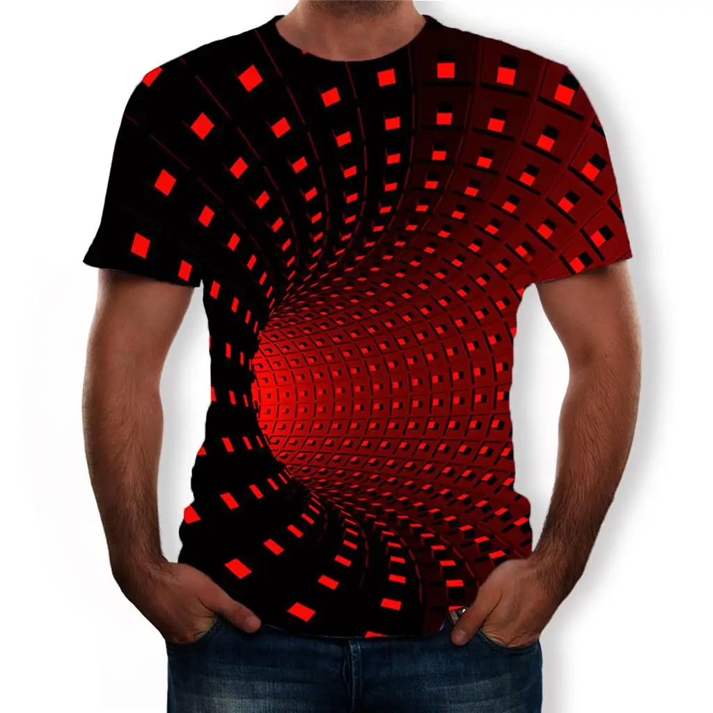 Men 3D Vortex Printing Vertigo T shirt 