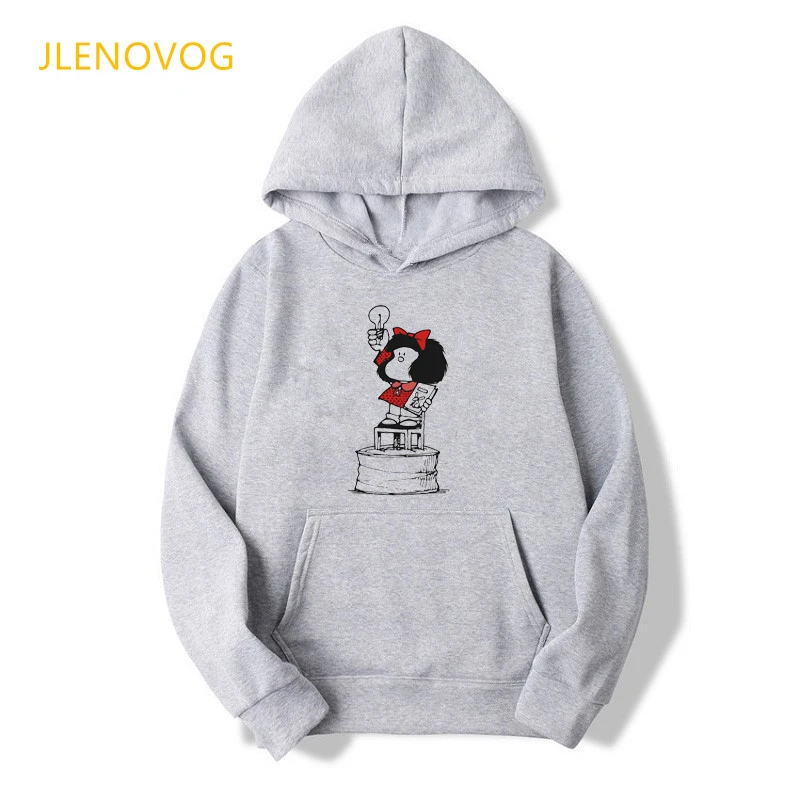 Toda Mafalda Print Hoodies Women Men Hooded Sweatshirts Harajuku Hip Hop Hoodies Sweatshirt Streetwear Tracksuit Winter Clothes