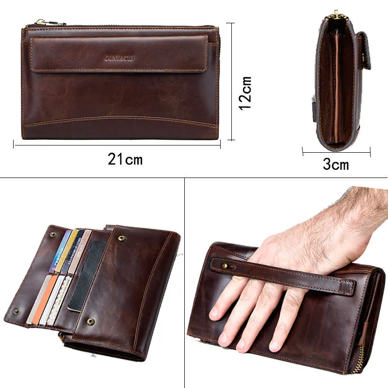 RFID кошелек Мужская сумка для отдыха многофункциональная анти-магнитная Водонепроницаемая Ретро Роскошная деловая сумка
