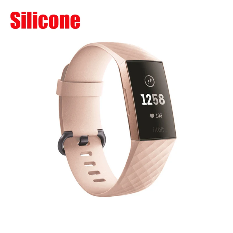 light pink-Silicone Миланский магнитный ремешок для Fitbit Charge 3 для Charge 2 фитнес-браслет из нержавеющей стали спортивные часы сменный металлический браслет - Цвет: light pink-Silicone