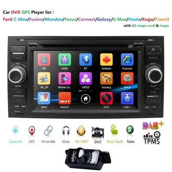 

DAB+ Car DVD Sat Nav Stereo For FORD FOCUS FIESTA TRANSIT C/S-MAX KUGA BT MirrorLink Cam-in Car Multimedia Player Head Unit USB