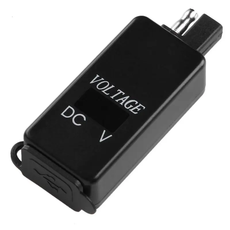 Водонепроницаемый Автомобильный мотоцикл SAE к двухпортовому USB зарядному адаптеру с вольтметром удобно для значительно повышения эффективности