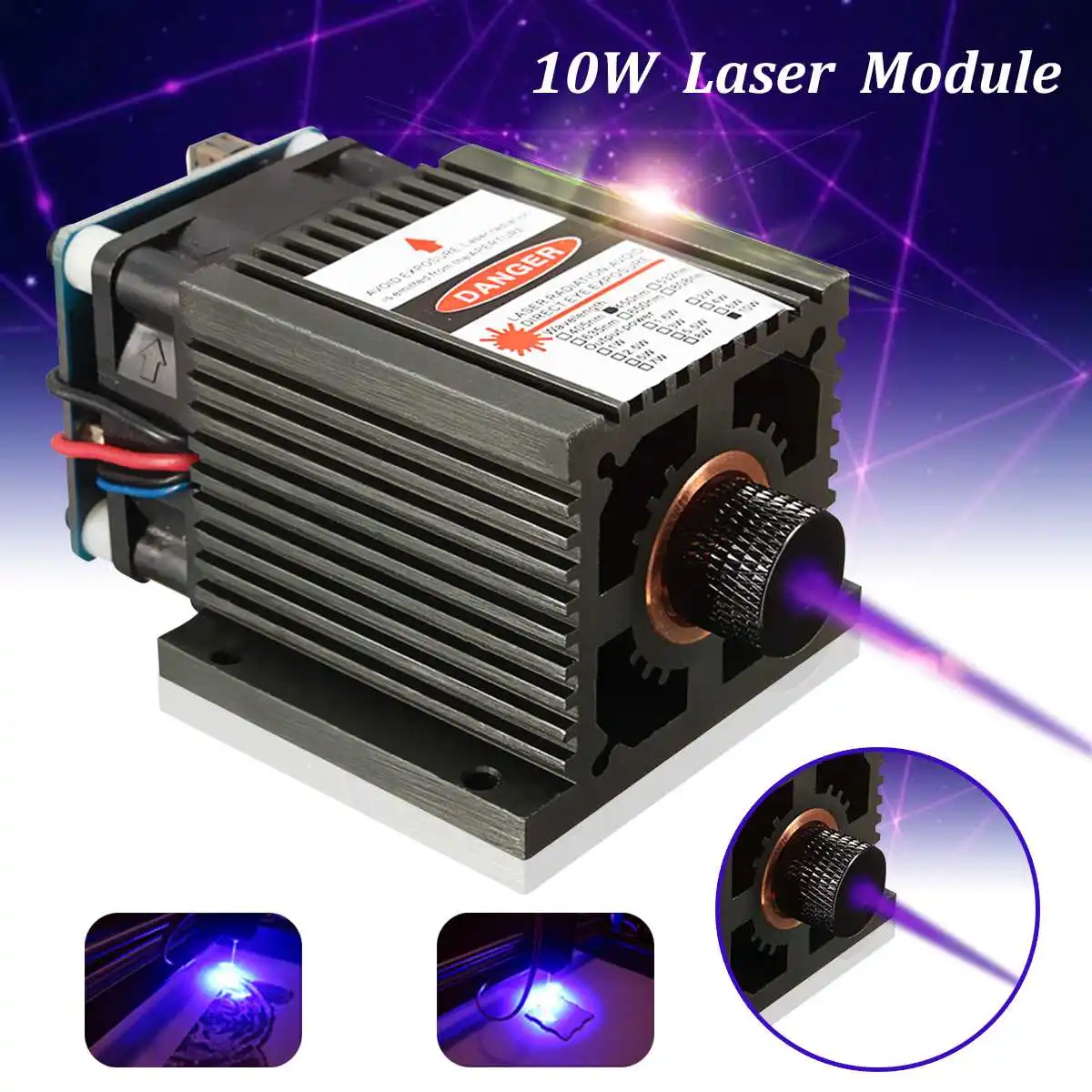 

10W 450nm Blue Laser Head Engraving Machine Module 8000h Aluminum for DIY Laser Engraver Cutter Printer Machine