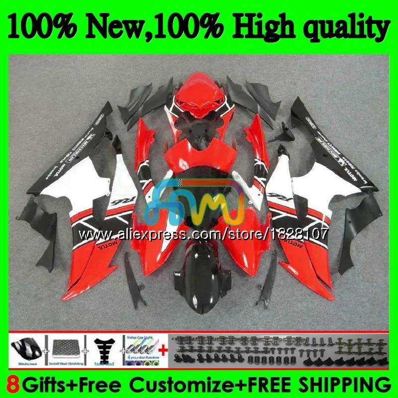 No. 1 YZF-R6 для YAMAHA YZF600 YZF-600 YZFR6 08 09, 10, 11, 12, 63BS. 13 YZF 600 R красного и белого цвета, горячительных напитков, 6 YZF R6 2008 2009 2010 2011 2012 обтекатели - Цвет: No. 1