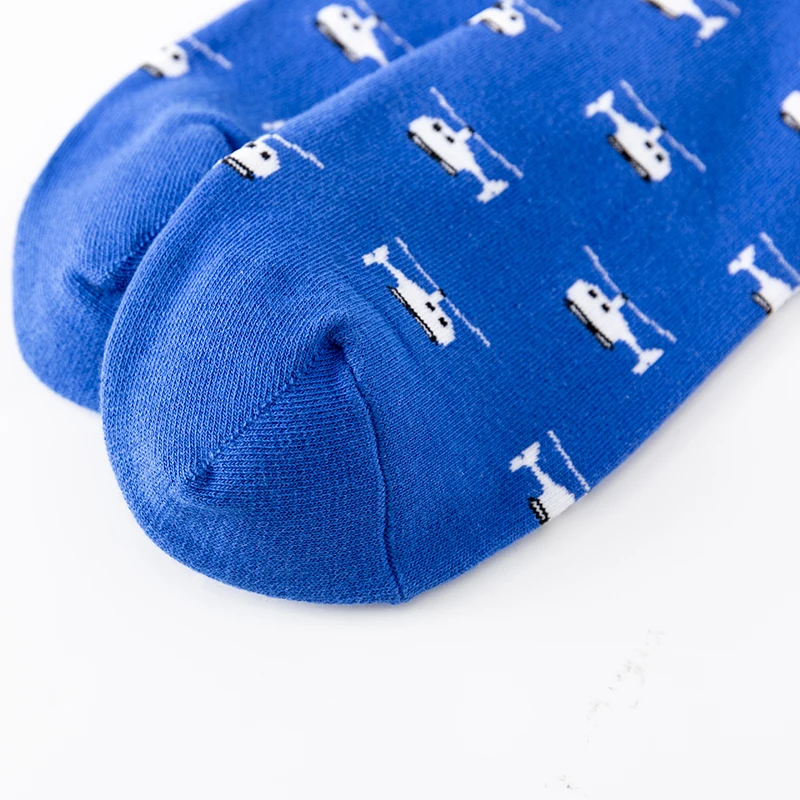 Happy Socks Men Women Bicycle Motorcycle Helicopter Breathable Comfortable Funny Socks Colorful Medium Tube Cotton Sock